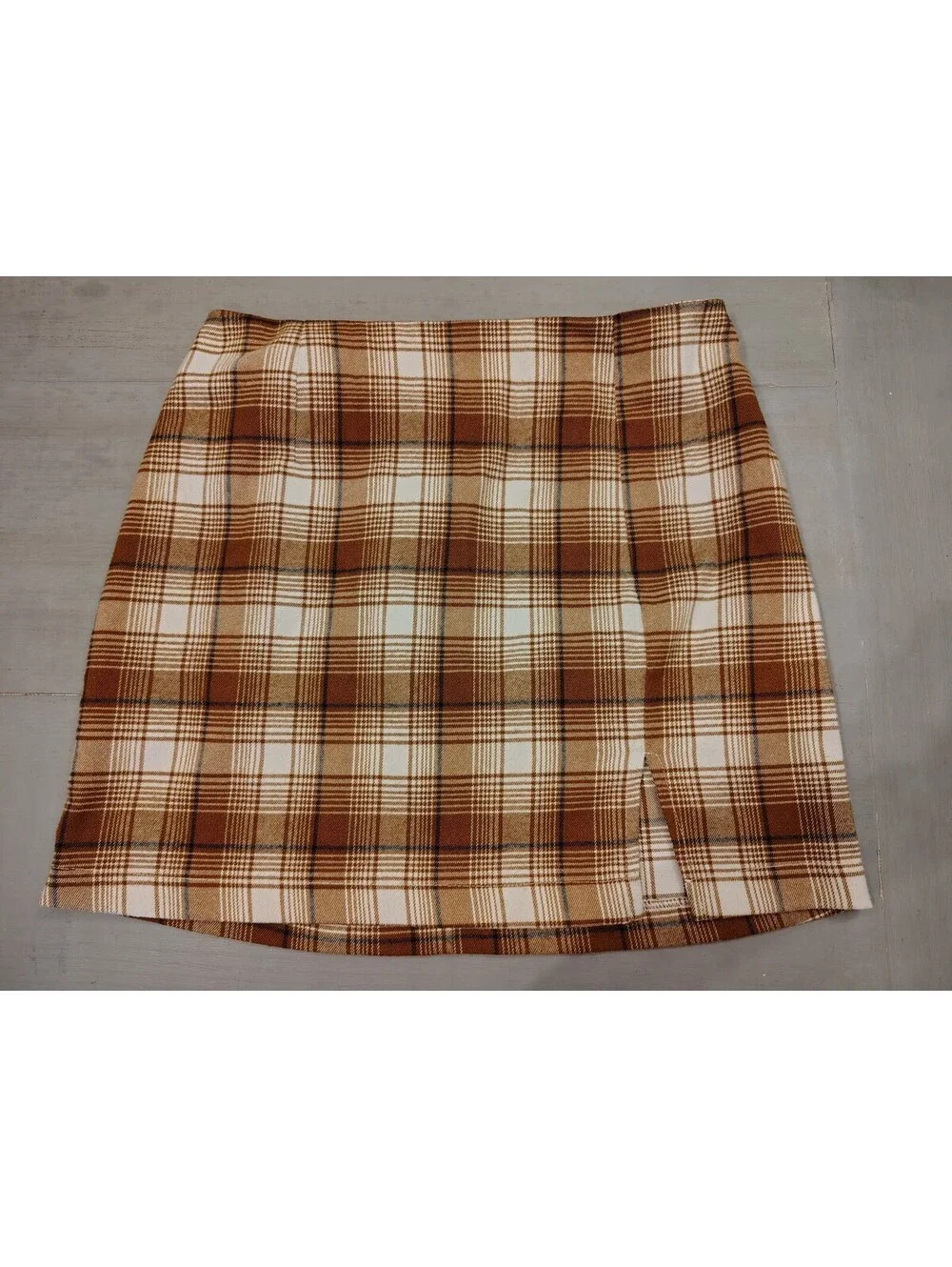 Wild Fable Women's Brown Plaid Short Skirt 11